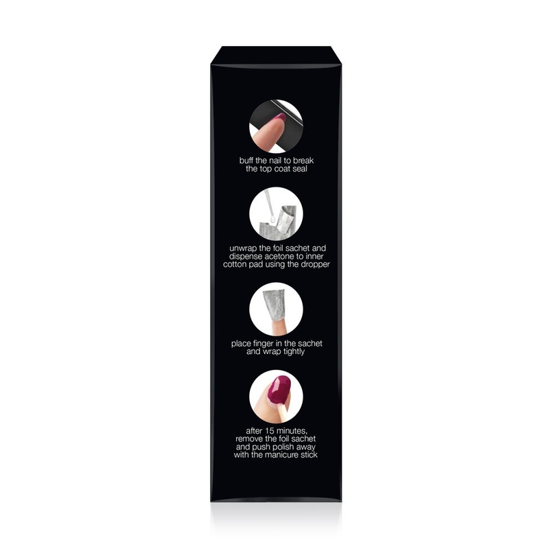 Sensationail Gel Nail Polish Removal Kit, Acetone Dropper, 4-Way Nail