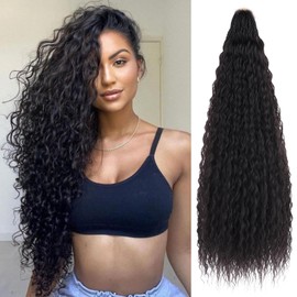 ZRQ Pre-looped Micro Brazilian Braids Curly Crochet Hair, 24 inch Water Wave, Deep Wave, Afro Kinky, Synthetic, Curly Crochet Hair Extensions, Women