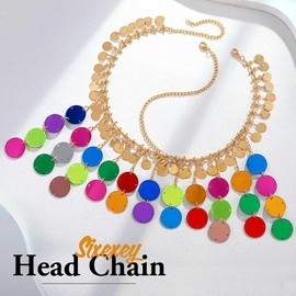 Sixexey Boho Sequin Head Chain Gold Head Jewelry Egyptian Headpiece Hair Accessories for Women
