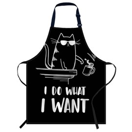 Smooffly I Do What I Want Apron Unisex Adjustable Bib Apron, Cooking Kitchen Chef Apron, Women Men Apron for Home Kitchen, Restaurant, Coffee house