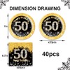 40Pcs Black and Gold 50th Birthday Decorations 50th Birthday Party