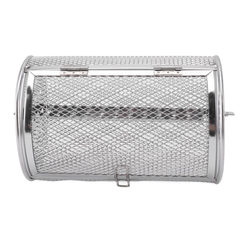Rolling Grilling Basket Stainless Steel Grill Cage Round Stainless Steel