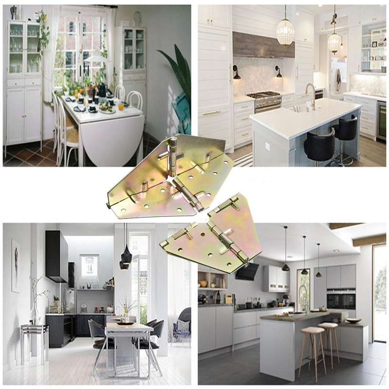 Lokatall Modern Iron Drop Leaf Table Hinges, Spring Loaded, Heavy