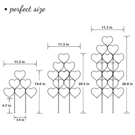 Indoor Plant Trellis for Climbing Plants, Stackable Garden Trellis for Potted Plants, Small House Plant Trellis for Vine Ivy Flower Plant Support Outdoor DIY Metal Trellis 3 Pack, Black