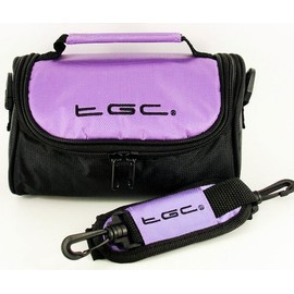 TGC ® Camera Case for Canon LEGRIA HF G25 with Carry Handle (Electric Purple & Black)