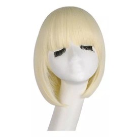 Mapofbeauty Peluca Rubio Claro Liso 30 Cm Mapofbeauty