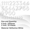 Reflective Mailbox Number for Outside, White Self Adhesive Numbers for