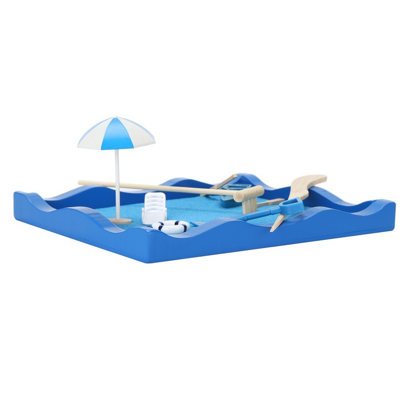 Mini Meditation Zen Garden Wooden Sand Table Decor Kit with