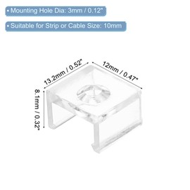 TOP-VIGOR 30Pcs LED Strip Light Clips, Mounting Bracket Fixing Clips Plastic Clamp Holders Waterproof LED Strip with Screws for 10mm Neon RGB Light Cable Ribbon, Clear