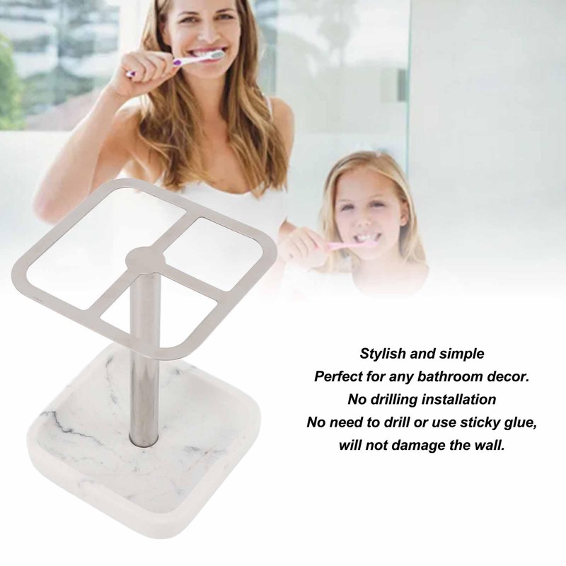 304 Stainless Steel Toothbrush Holder, Space Saving Toothpaste Storage Stand