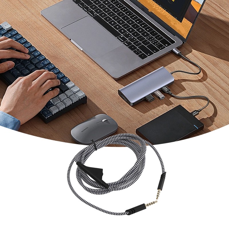 Gaming Headset Extension Cable Replacement Braiding Headphone Extension Cord with