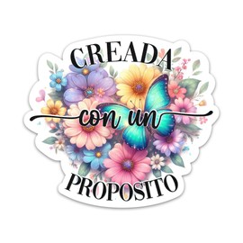 Creada Con Un Proposito Sticker Cristiano Christian Biblia Bible Verse Sticker Religiosas Vinyl Stickers for Water Bottle Journal Scripture Decals God Worship Faith Jesus Stickers for Men Women
