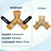 Morvat Heavy-Duty Brass 2-Way Garden Hose Splitter with Extended Metal