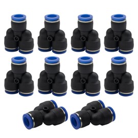 Bwintech 10 Pcs 12mm 3 Way Y Splitter Push in Connect Pneumatic Fitting,3 Way Plastic Quick Release PY Air Line Adapter