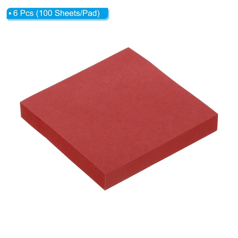 PATIKIL 3 x 3 Inch Fluorescent Sticky Notes, 6 Pack