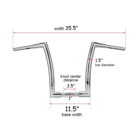21ST 12" Chrome DNA Monster Fat Ape Hanger Bars 1-1/2" Handlebars For Harley Touring