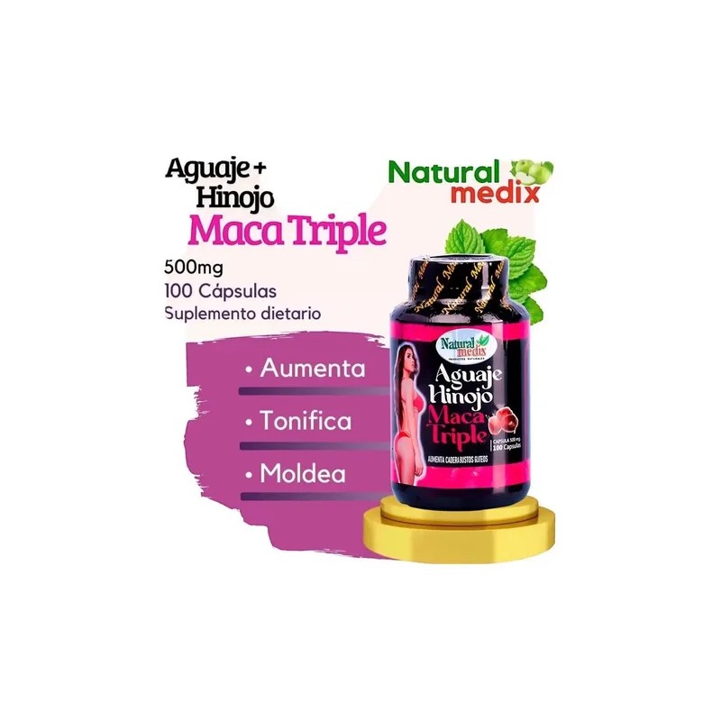 Natural Medix Aguaje Hinojo Maca Triple 100 Cápsulas