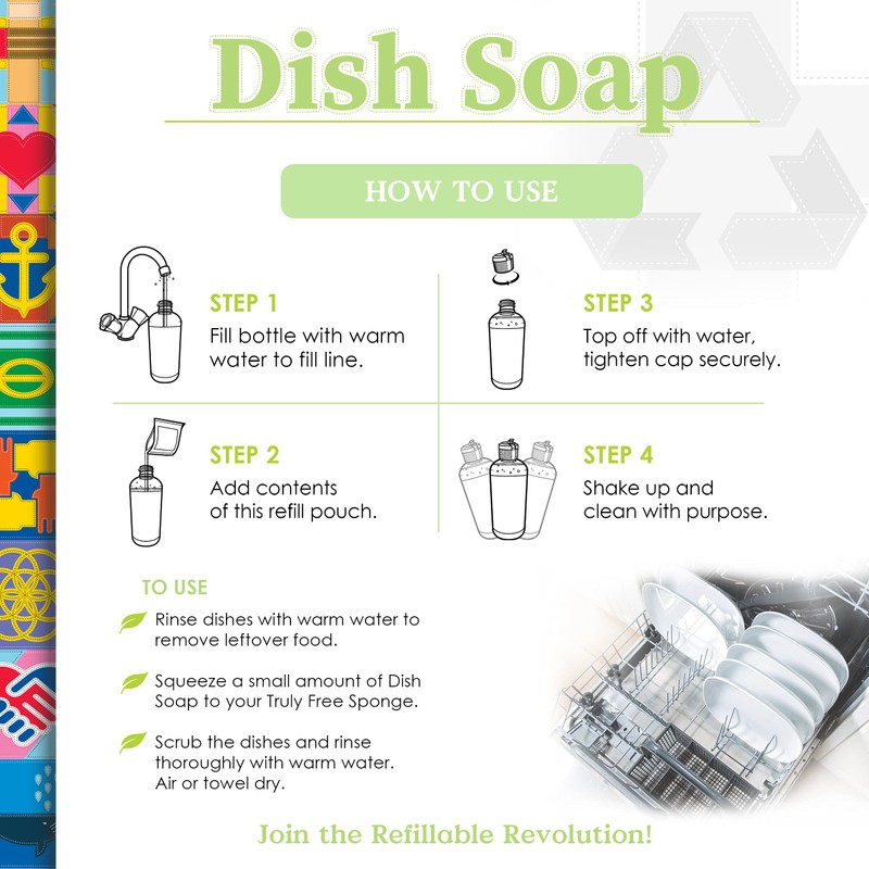 Truly Free Non Toxic Dish Soap | Natural Concentrated Dishwashing