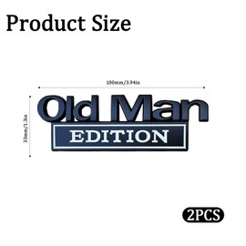 Old Man Edition 3D Metal Badge Emblems,Car Truck Decals for Fender, Tailgate & Bumper,Heavy Duty Automotive Stickers Nameplate for SUV, Jeep, Off-Road Vehicles (2PCS Black&White)