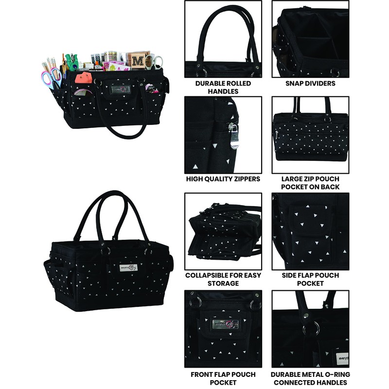 Everything Mary Black/White Deluxe Store/Tote Caddy-Collapsible-EVM12776-3