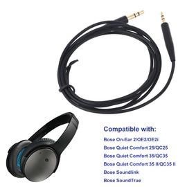 T Tersely Stereo Jack Cables Replacement Cords 1.5M/5FT for Bose 700 NC700 QuietComfort 45/35/35II, QC45/On-Ear 2/OE2/OE2i/QC25/QC35/QC35 II/Soundlink/SoundTrue Headphones