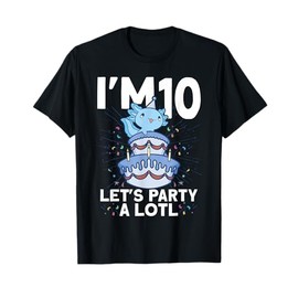 I'm 10 bday Axolotl party cute 10th Birthday Kids Axolotl T-Shirt