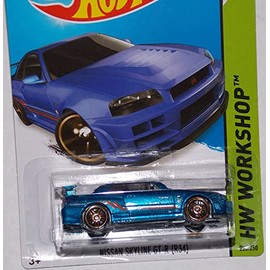 2014 Hot Wheels Nissan Skyline GT-R (R34) Blue 230/250 HW WORKSHOP Then And Now