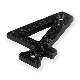 TERF® 3 Inch (75mm) Antique Black Screw Fix Front Door Number '' 4 '' Mailbox Hotel House Door Number Suitable for All Door Types Wooden, uPVC and Composite With Fixing Screw [ Number - 4 ]