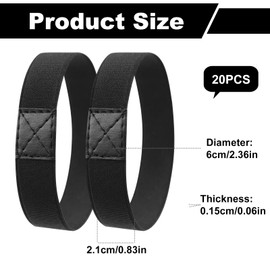 GTNCE Pack of 20 Shoelaces Fixing Bands for Football Boots, Elastic Band Against Loosening Bows, Shoe Laces Holder Football, Adjustable Anti-Loose Shoe Laces (Black)