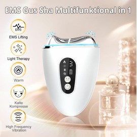 EMS Gua Sha, Robofun Kalt Wärme Gesichtsmassagegerät Gua Sha Elektrisch mit 3 Vibration & LCD-Bildschirm, Rot, Blau, Violett, Face Massager Für Gesicht Anti Falten Anti Aging