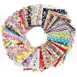 60 Pieces Patchwork Fabric Set Cotton Colorful Fabric Bundle Cotton Fabric Craft Floral Printed for Sewing Scrapbooking Quilting Crafts (10x10cm)