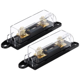 sourcing map 2 Set 350 A 32 V ANL Fuse Holder Kit 350 A Fuse 0/2/4/8 Gauge AWG Inline Fuse Block Fuse Box Automotive Fuse Block for Radio Audio Inverter Amplifier