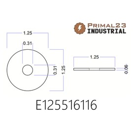 (8 Pack) Neoprene Rubber Washers - 1 1/4" OD x 5/16" ID x 1/16" Thickness - 60 Duro Primal23 Industrial Endeavor Series Rubber Washers