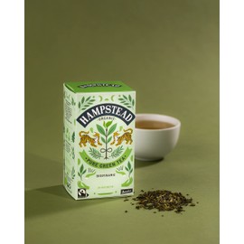 Hampstead Organic Green 20 Teabags (Pack of 4 Total 80 Teabags) | Plastic Free | 100% Organic