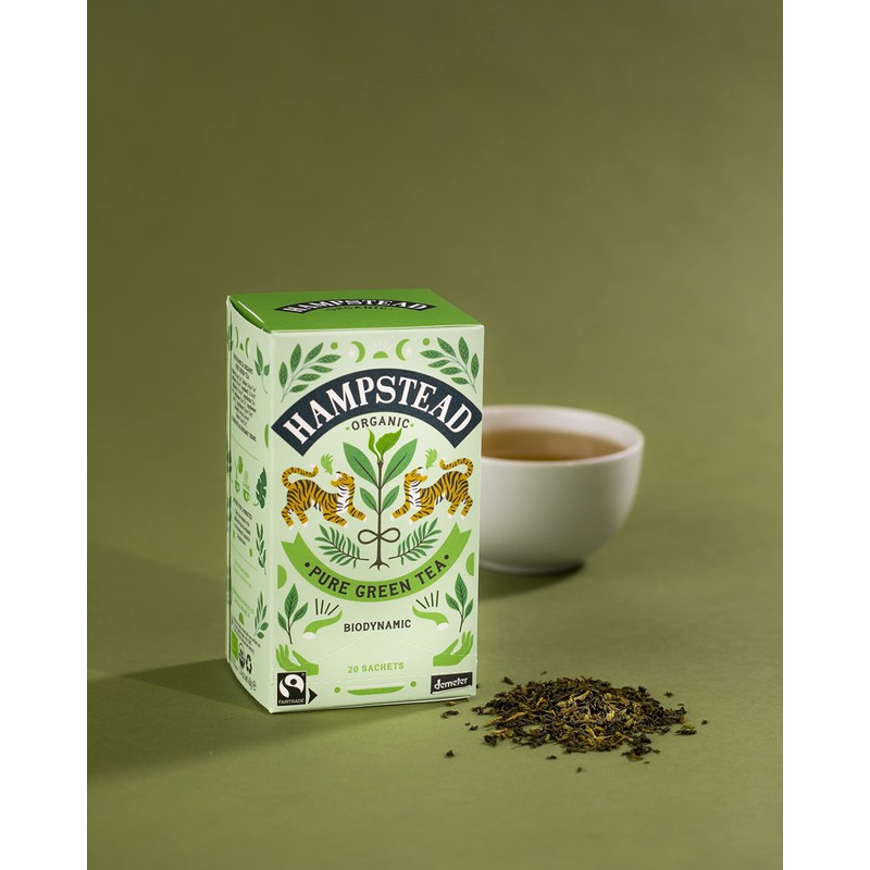 Hampstead Organic Green 20 Teabags (Pack of 4 Total 80