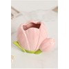 Hosoncovy Ceramic Tulip Makeup Brush Organizer Pot Makeup Brush Holder