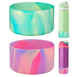 HEYSKAY 2PCS Silicone Boot for Owala Flask Water Bottle 40oz Anti-Slip Protective Sleeve for Owala Twist,FreeSip and Flip Stainless Steel Water Bottle BPA-Free Boot Bottom Base