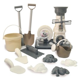 ZHIMEIYOU Beach Toy Set,12 Piece Sand Toys Cartoon Windmill Hourglass Toy, Includes Two Shovels, Water Bucket, Watering Can, Animal Tools Toys, Beach Toys Suitable for Children Aged 3-13