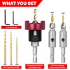 KEENTECH 6-PC Carbide Tipped 82° Countersink Drill Bit Set with