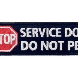 Service Dog Do Not Pet Vests/Harnesses Emblem Embroidered Fastener Hook & Loop Patch