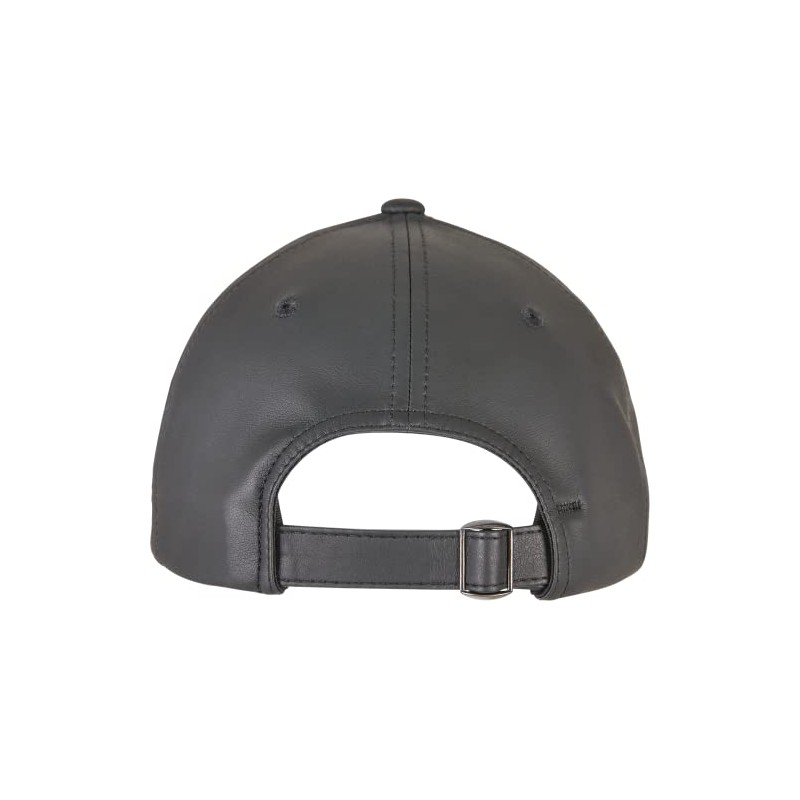Flexfit Synthetic Leather Alpha Shape Dad Cap Unisex Cap Black