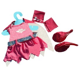 Bat Girl Outfit with Cape, Arm Bands, Boots & Silver Belt Fits Most 14"-18" Build-a-Bear & Make Your Own Stuffed Animals
