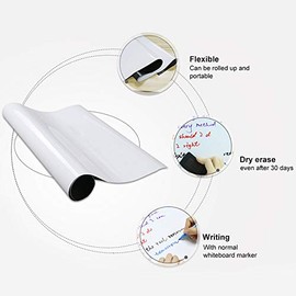 Whiteboard Wall Sticker Magnetic Whiteboard - for Memos, Notes and Meal Planning in Your Home, Office and Kitchen