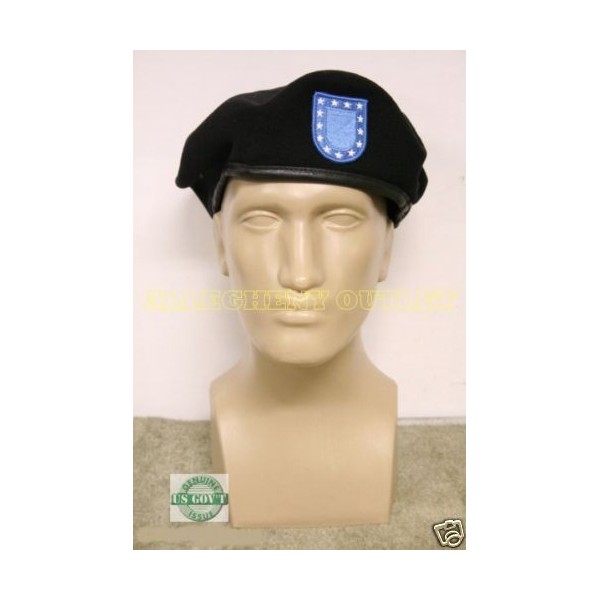 US Military Wool ASU Uniform Beret w/ Army Blue Flash