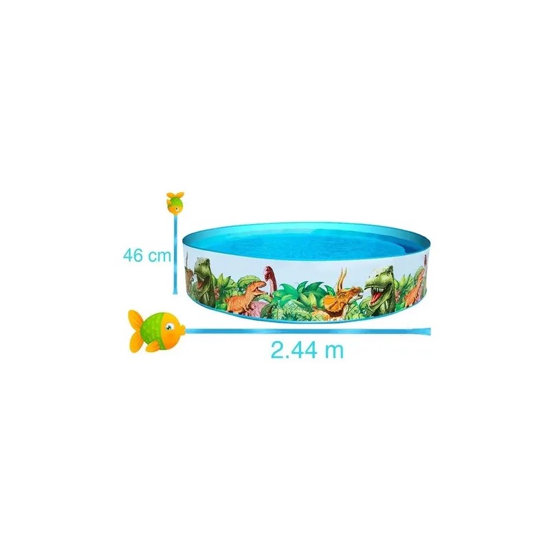 Alberca Circular Infantil De Dinosaurios Grande De 244 Cm