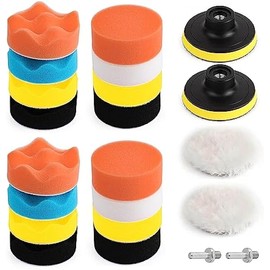 22 Pcs Polishing Pads Kit,3 Inch Sponge Buffing Pads,Buffer for Car Detailing, Polishing Wheel for Drill,Car Buffer Polisher Kit Drill Buffing Kit for Car Polishing, Waxing, Sealing Glaze