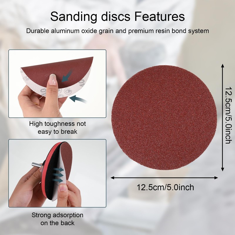12pcs Sander for Drill Attachment 5" Sanding Discs Pad Kit