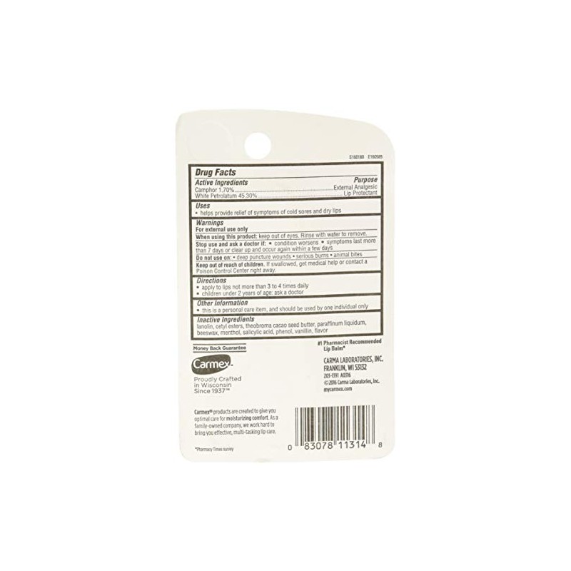 Carmex Classic Bálsamo Labial, Medicado, 0,35 onzas