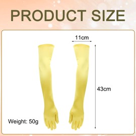 ZWWOGE 1 pair of yellow long gloves, yellow gloves, 43 cm, opera gloves, stretchy, satin gloves, long, 1920s opera gloves for women and girls, evening party, dance, show, wedding