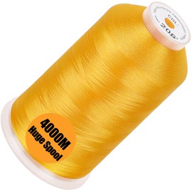 New brothread - Single Huge Spool 4000M Each Polyester Embroidery Machine Thread 40WT for Commercial and Domestic Machines - Harvest Gold